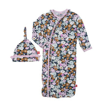 Load image into Gallery viewer, Ruffle Sleeper Gown &amp; Hat Set in finchley -NB-3m
