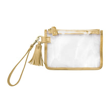 Load image into Gallery viewer, Capri Clear Wristlet-Gold Trim

