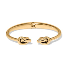 Load image into Gallery viewer, Brighton Interlok Single Knot Open Hinge Bangle -Gold