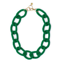 Load image into Gallery viewer, Jenna Beaded Chain Link Necklace -Green