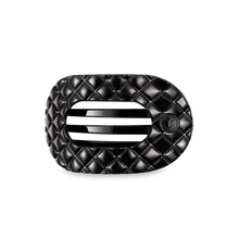 Load image into Gallery viewer, Teleties Flat Round Clips -Jet Black Quilted