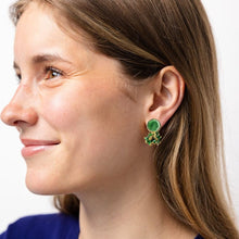 Load image into Gallery viewer, Kimberly Enamel Earrings -Leaf Green
