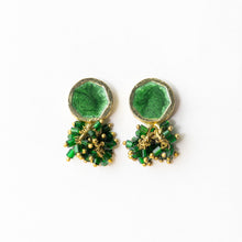 Load image into Gallery viewer, Kimberly Enamel Earrings -Leaf Green