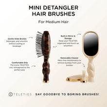 Load image into Gallery viewer, Teleties Mini Detangler Hair Brush for Medium Hair –Tan