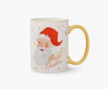 Load image into Gallery viewer, Rifle Paper Holiday Porcelain Mug -Winking Santa Claus