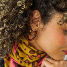 Load image into Gallery viewer, Winona Resin Hoop Earrings -Tortoise