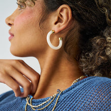 Load image into Gallery viewer, Winona Resin Hoop Earrings -White