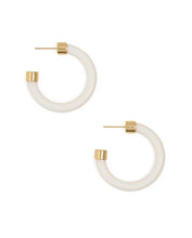 Load image into Gallery viewer, Winona Resin Hoop Earrings -White