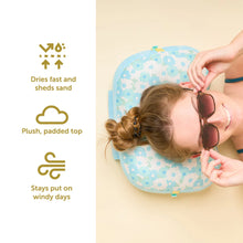 Load image into Gallery viewer, Ballast Darling Effect Beach Pillow -Daisy Craze Aqua