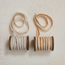 Load image into Gallery viewer, Metallic Thread Cotton Ribbon on a Wood Spool