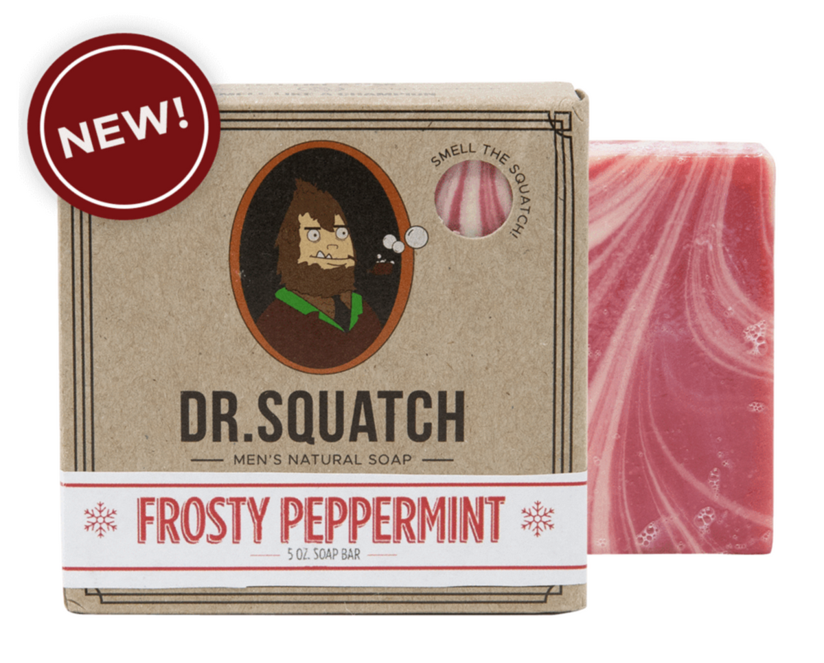 LIMITED EDITION Dr Squatch Frosty Peppermint Christmas Candy Cane Soap Xmas  