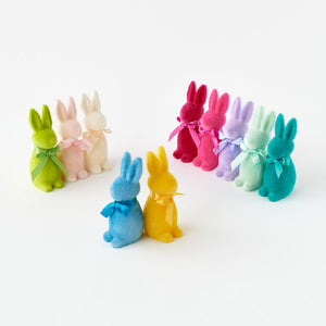 Flocked Button Nose Bunny -Small