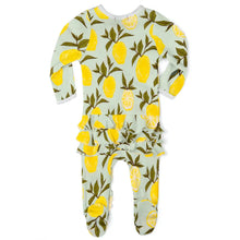 Load image into Gallery viewer, MilkBarn Ruffle Footed Romper -Lemon