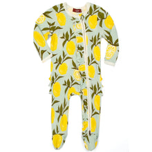 Load image into Gallery viewer, MilkBarn Ruffle Footed Romper -Lemon