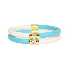 Load image into Gallery viewer, Yin & Yang All Weather Bangles -Turquoise/Ivory