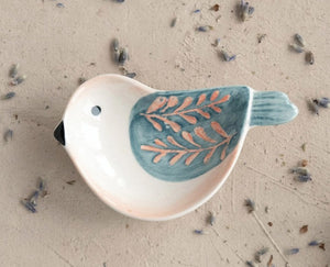 Hand-Painted Bird Trinket Dishes