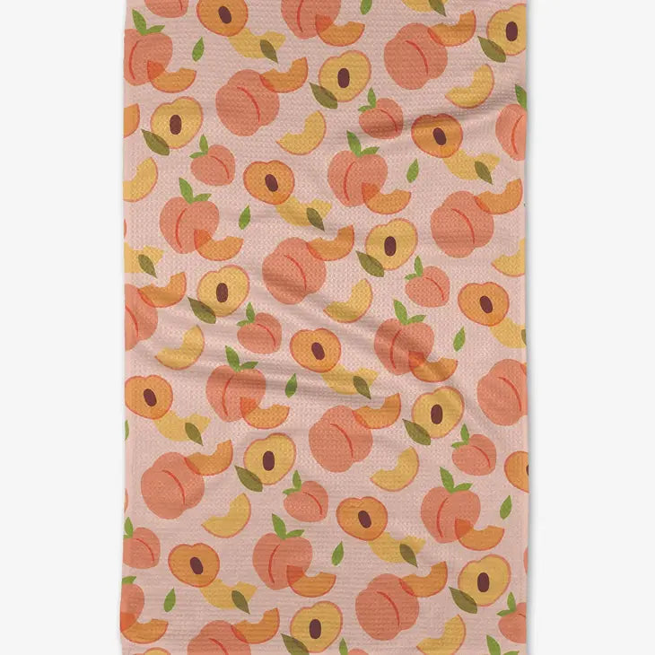 Geometry Peaches Tea Towel