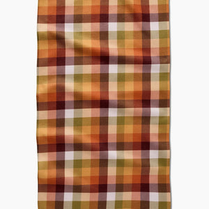 Geometry Rustic Autumn Plaid Tea Towel