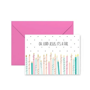 Mary Square Birthday Card -Lord Jesus Fire