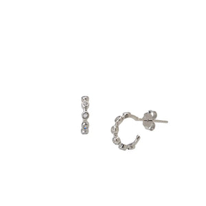 NY Cubic Zirconia Tiny Silver Hoops