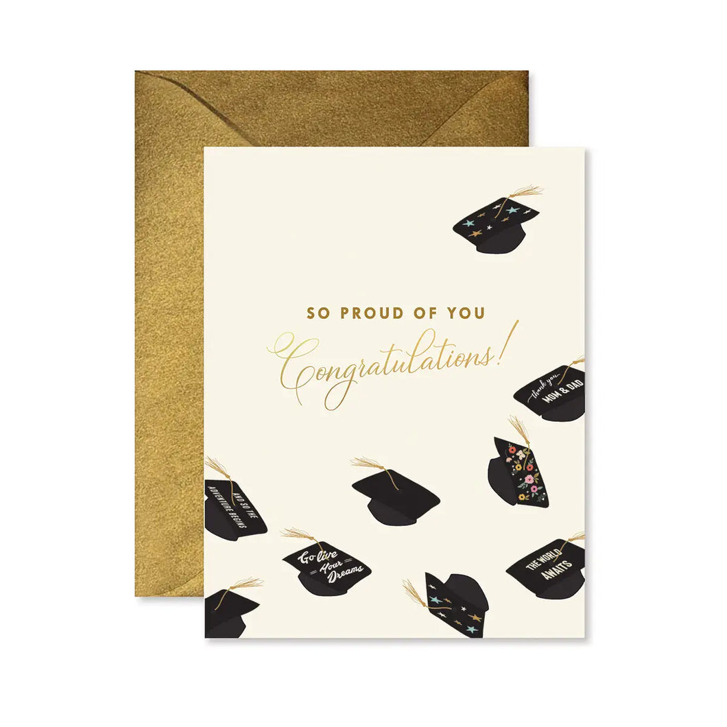 GP Graduation Card -Flying Hats