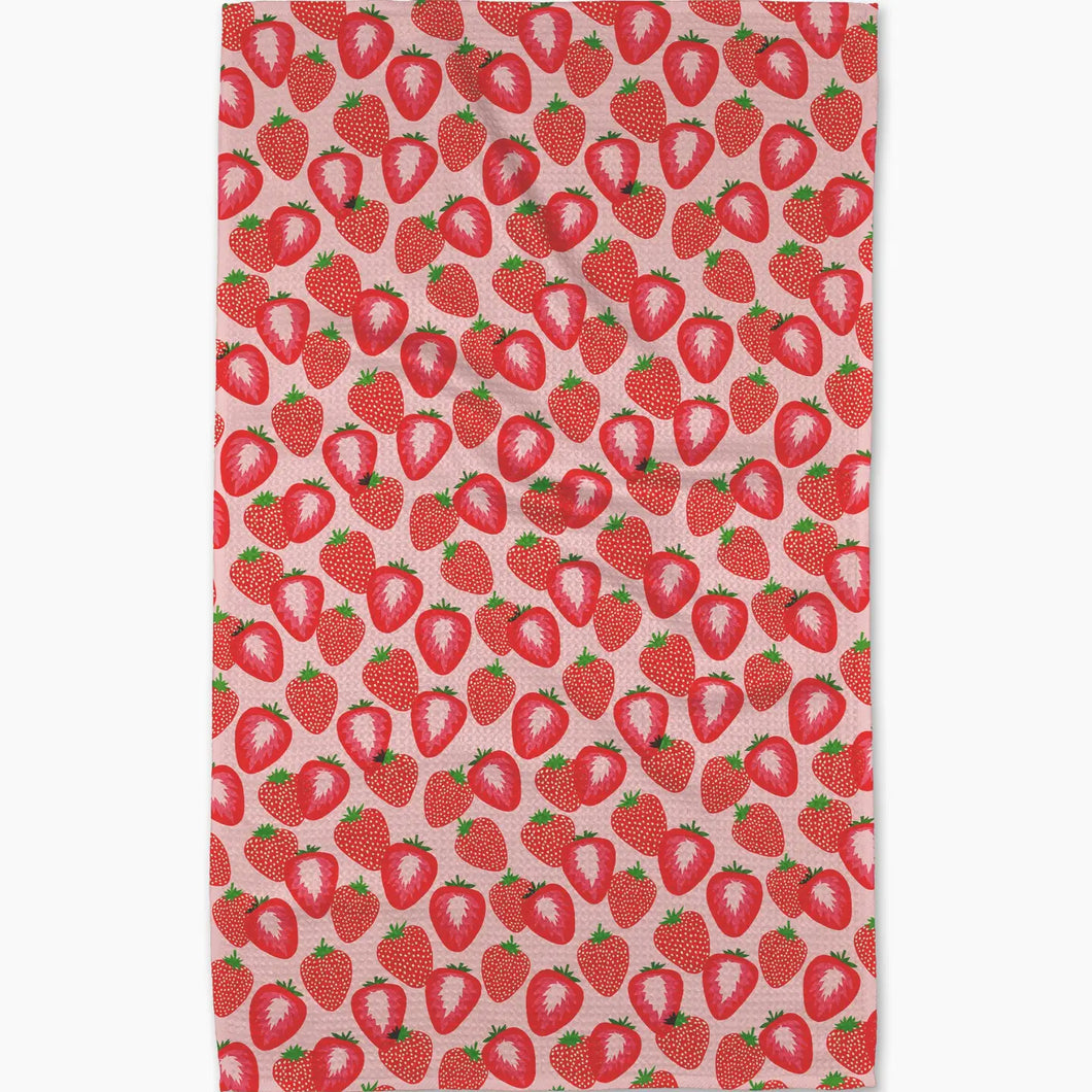 Geometry So Many Strawberries Tea Towel