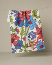 Load image into Gallery viewer, Geometry Plaid Floral Tea Towel
