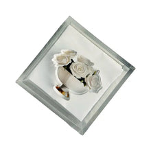 Load image into Gallery viewer, MH Acrylic Napkin Weight -White Roses
