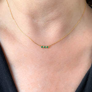 NY Green Onyx Delicate Bar Necklace