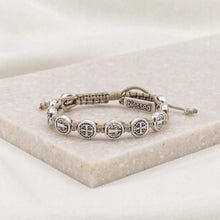 Load image into Gallery viewer, Benedictine Blessing Bracelet -Tan/Silver
