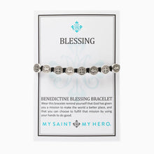 Load image into Gallery viewer, Benedictine Blessing Bracelet -Tan/Silver
