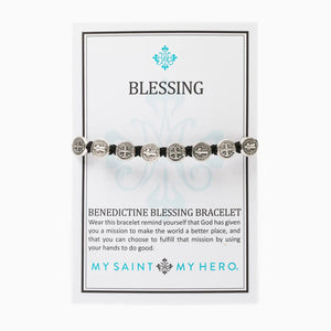 Benedictine Blessing Bracelet -Tan/Silver