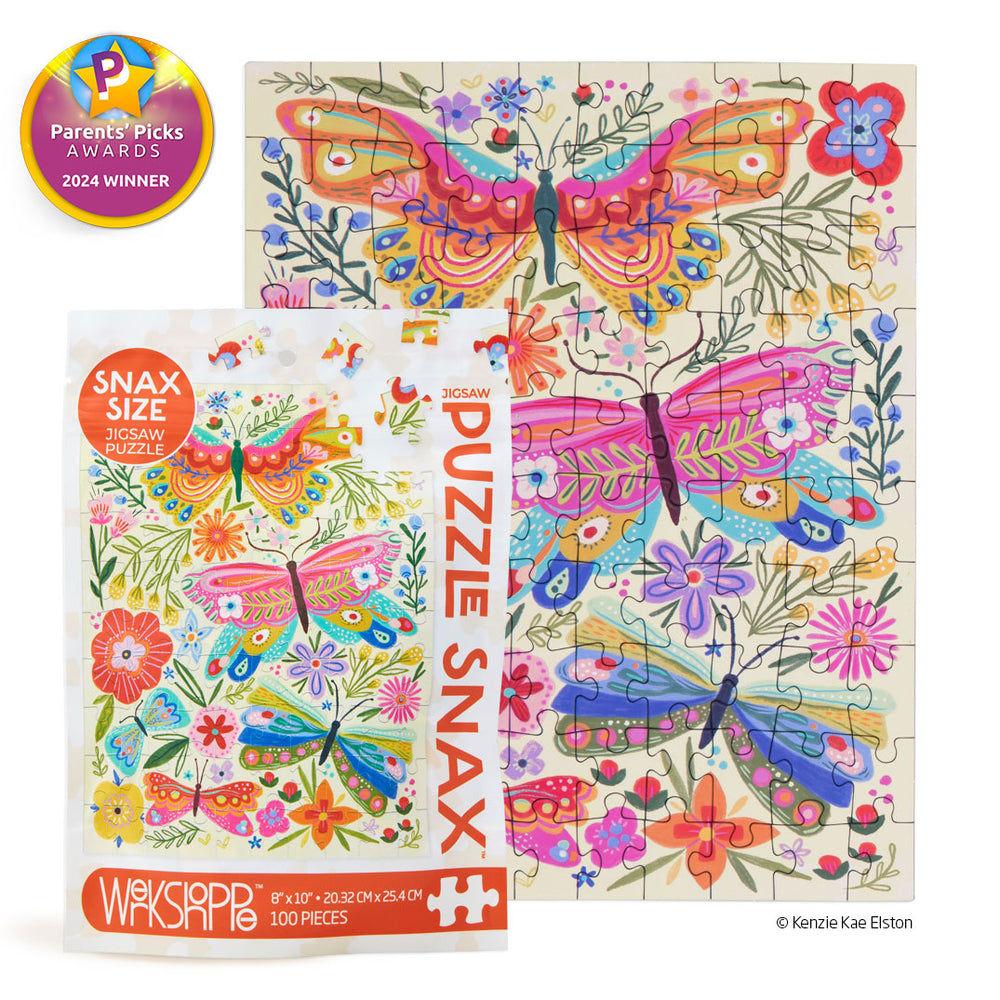 WerkShoppe Butterfly Floral Puzzle Snax -100 pieces