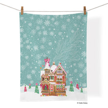 Load image into Gallery viewer, WerkShoppe Cotton Tea Towel -Gingerbread House
