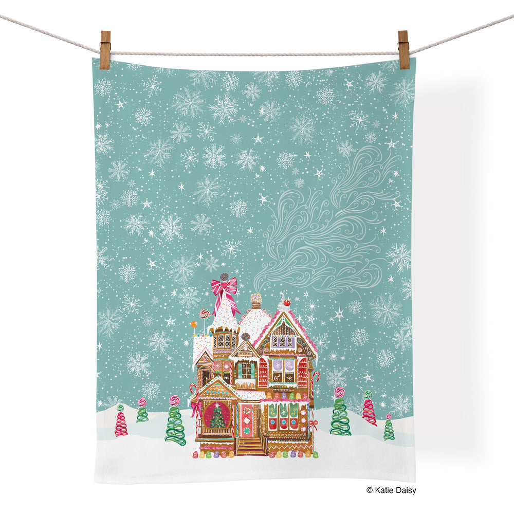 WerkShoppe Cotton Tea Towel -Gingerbread House