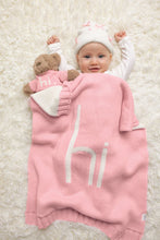 Load image into Gallery viewer, Mud Pie Hi Baby Pink Blanket
