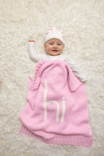 Load image into Gallery viewer, Mud Pie Hi Baby Pink Blanket
