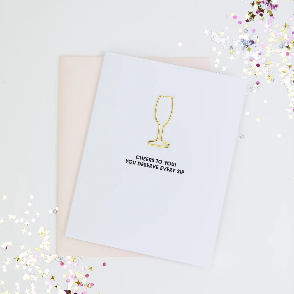 Paper Clip Everyday Card -Deserve Every Sip