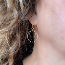 Load image into Gallery viewer, NY Two-Tone Silver Hoop Earrings
