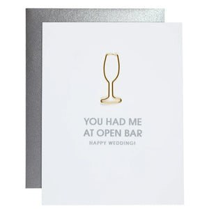 Paper Clip Wedding Card -Open Bar