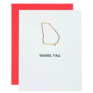 Paper Clip Thank You Card -Thanks Y'all Georgia