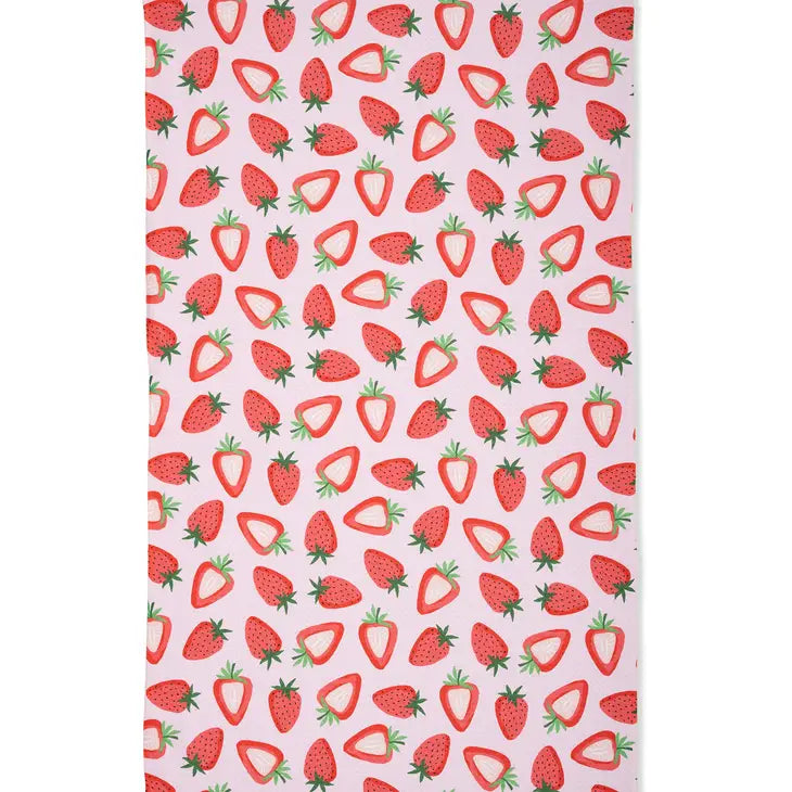 Geometry Sweet Strawberry Tea Towel