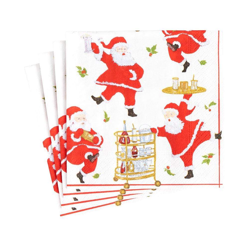 Christmas Cocktail Napkins -Cocktails with Santa – Mint Juleps Shop