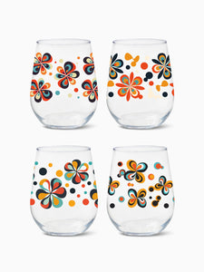 Reserve Stemless Wine Set -Retro Bloom