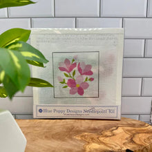 Load image into Gallery viewer, Blue Poppy Needlepoint Kit -Pink Flowers
