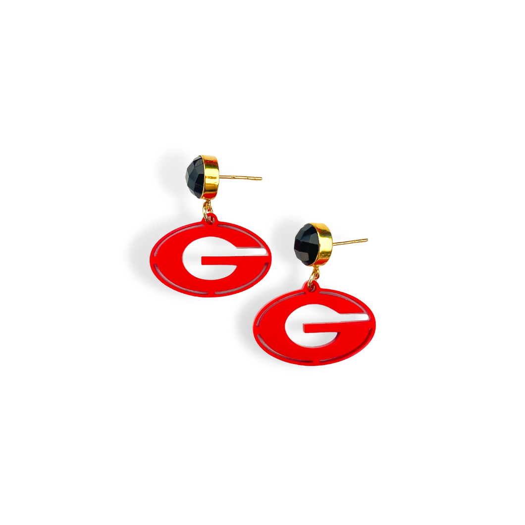 UGA Red Mini Power G Earrings