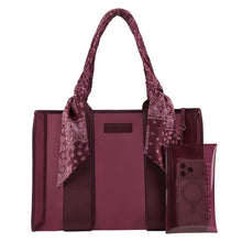 Load image into Gallery viewer, Jelly Scarf Tote w/ Phone Pouch -Mulberry
