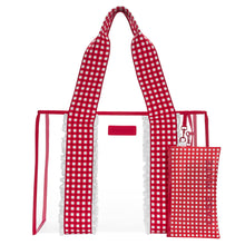 Load image into Gallery viewer, Jelly Tote w/ Phone Pouch -Cherry Gingham

