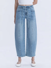 Load image into Gallery viewer, Vervet High Rise Barrel Jeans w/ Waist Tie
