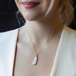 L&E Intentions Necklace -Teardrop Pearl